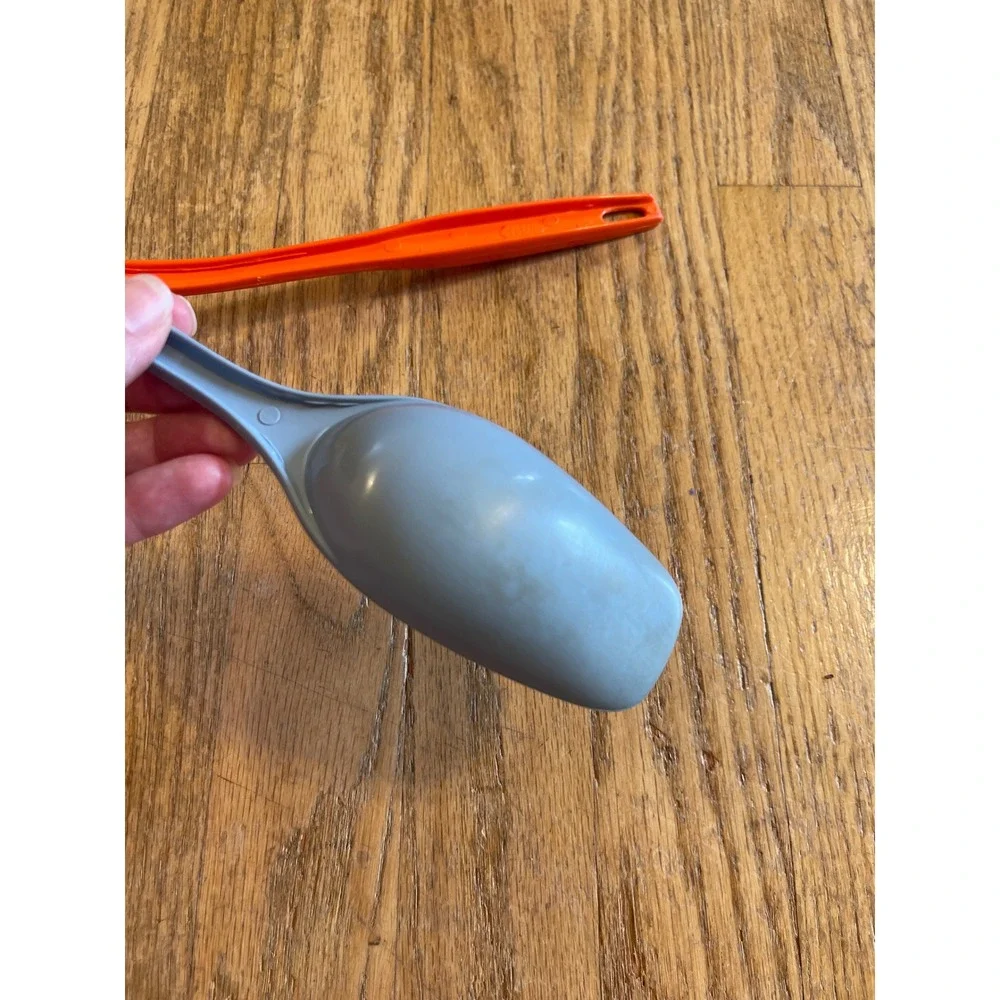 Vtg Foley‎ Nylon Kitchen Utensils Orange Soup Ladle Blue Serving Spoon Set 2pc